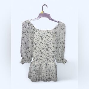 Mable White Floral Ruched Mini Dress size small
